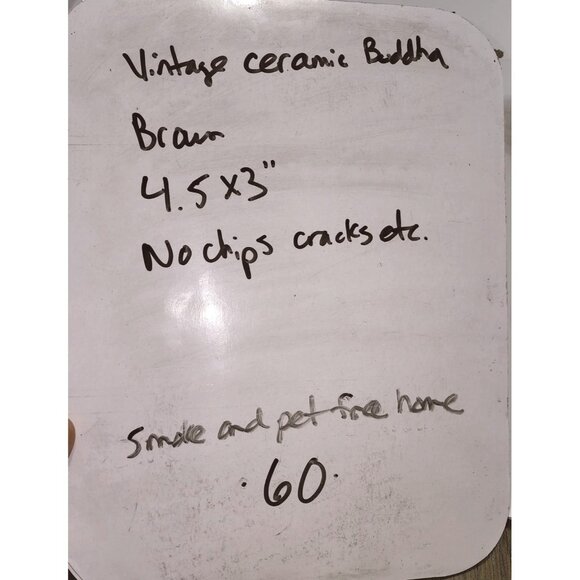 Vintage Brown Ceramic Laughing Buddha Figurine - 4.5x3" Tall - Picture 8 of 8